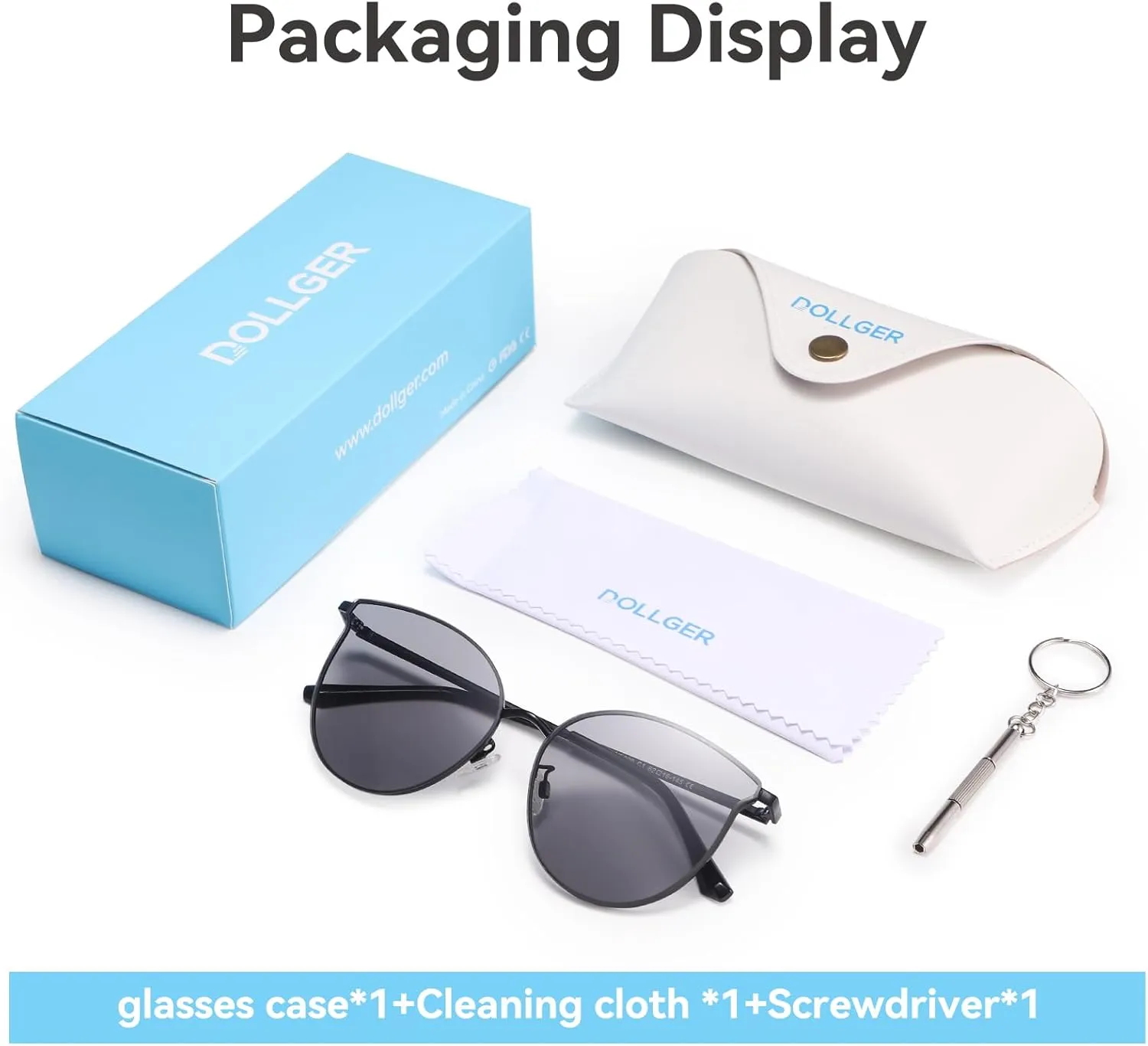Dollger Cat Eye Sunglasses for Women Men Retro Trendy Cateye Metal Sun Glassses Round Frame UV Protection