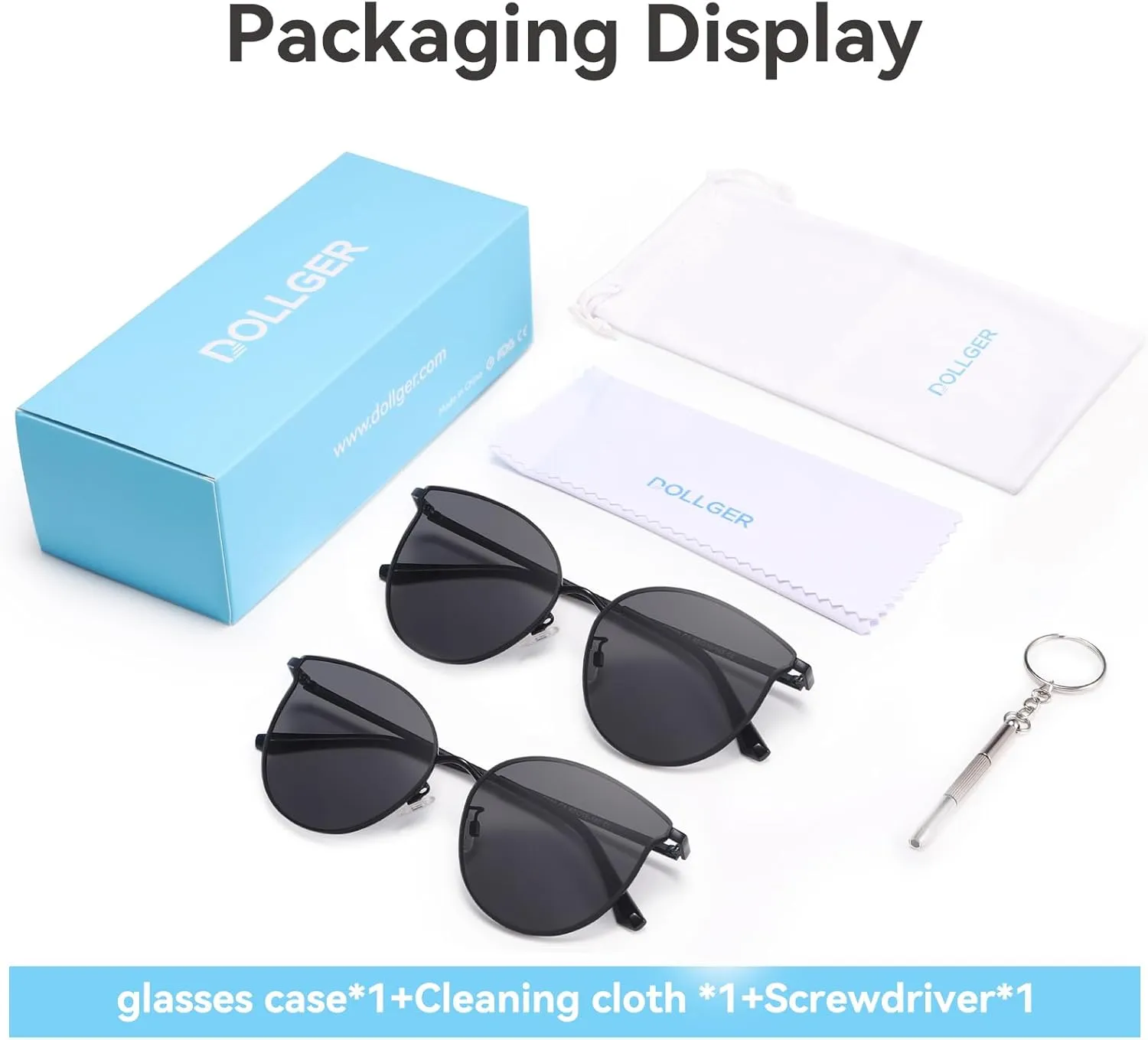 Dollger Cat Eye Sunglasses for Women Men Retro Trendy Cateye Metal Sun Glassses Round Frame UV Protection