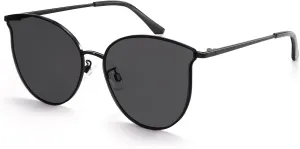 Dollger Cat Eye Sunglasses for Women Men Retro Trendy Cateye Metal Sun Glassses Round Frame UV Protection
