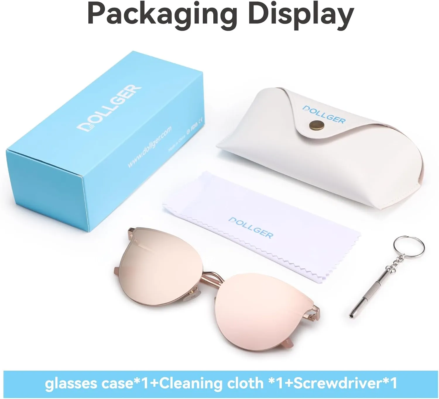 Dollger Cat Eye Sunglasses for Women Men Retro Trendy Cateye Metal Sun Glassses Round Frame UV Protection