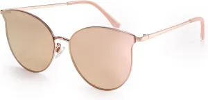 Dollger Cat Eye Sunglasses for Women Men Retro Trendy Cateye Metal Sun Glassses Round Frame UV Protection