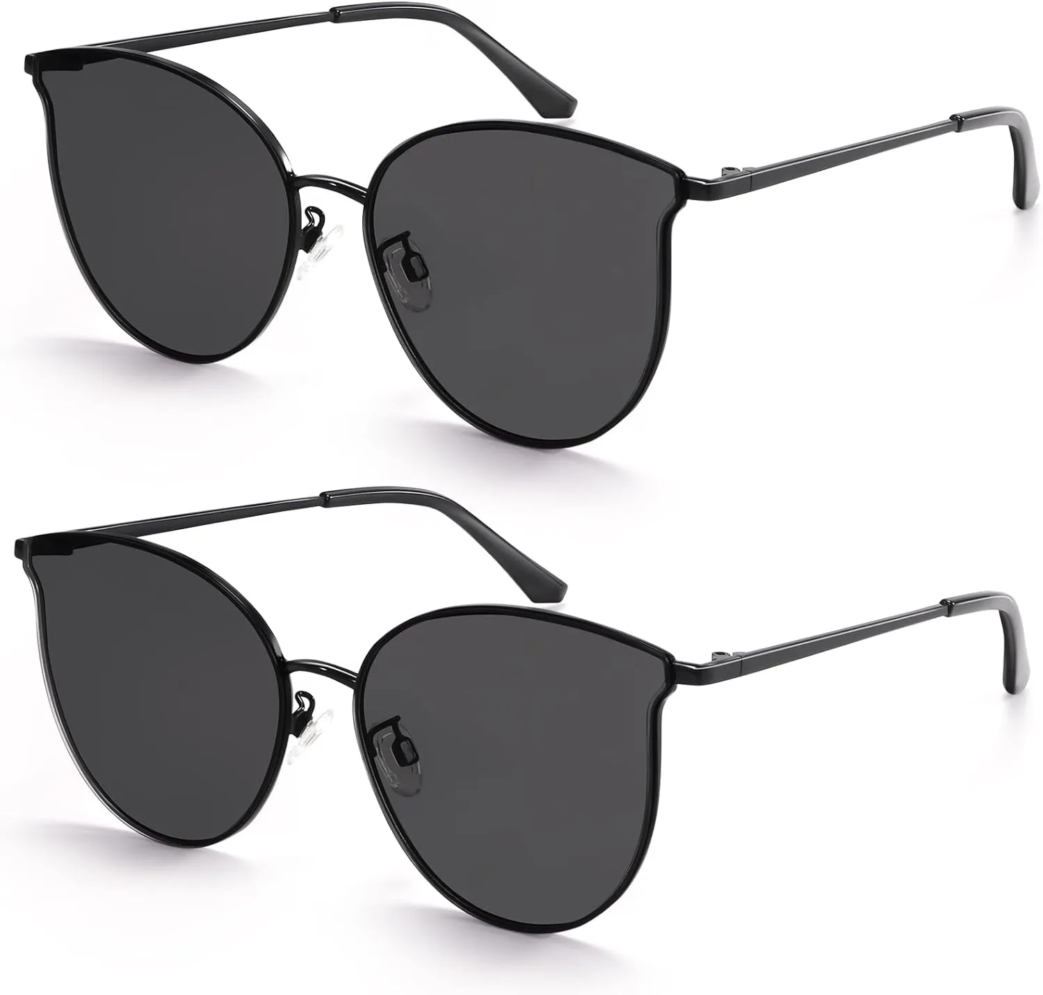 Dollger Cat Eye Sunglasses for Women Men Retro Trendy Cateye Metal Sun Glassses Round Frame UV Protection