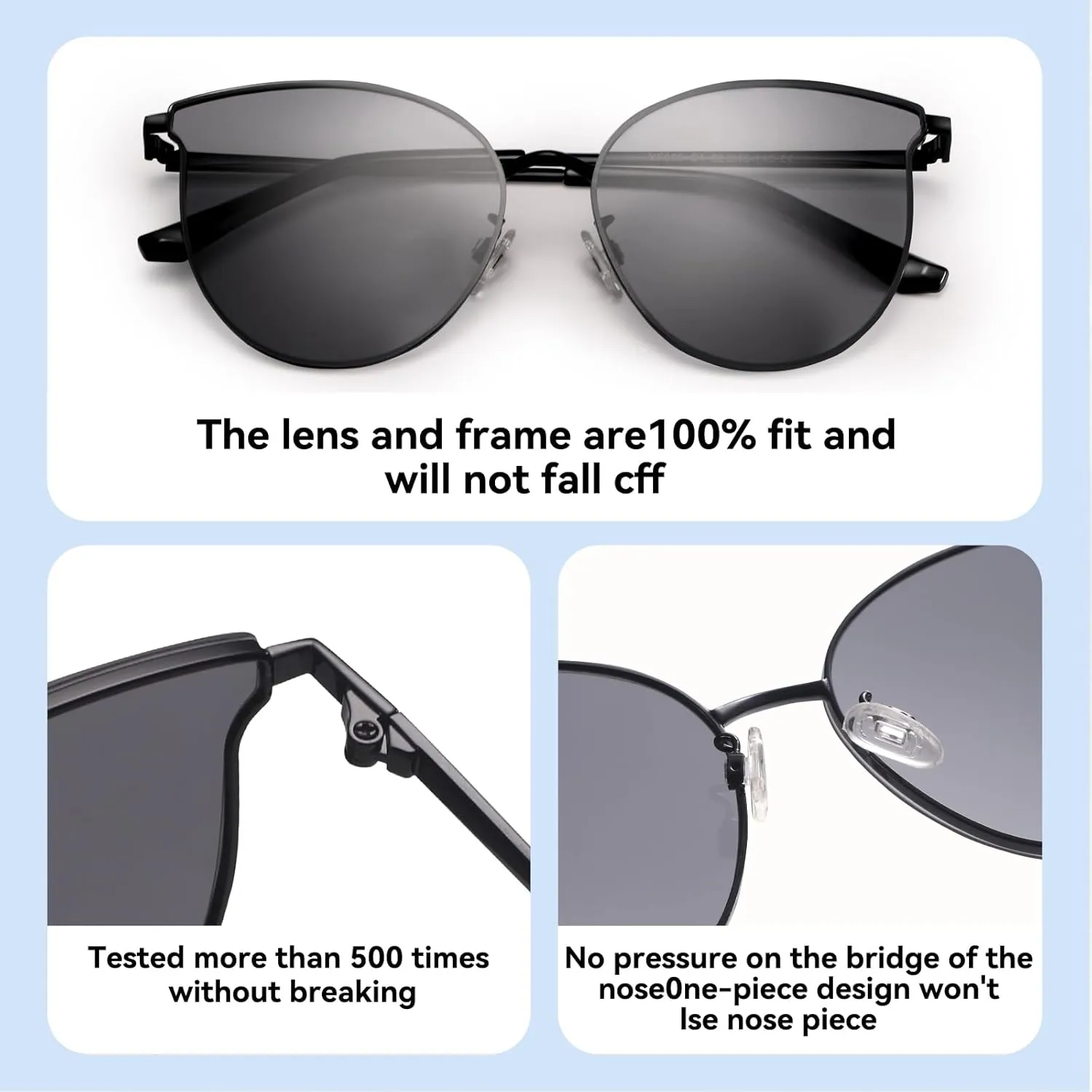 Dollger Cat Eye Sunglasses for Women Men Retro Trendy Cateye Metal Sun Glassses Round Frame UV Protection