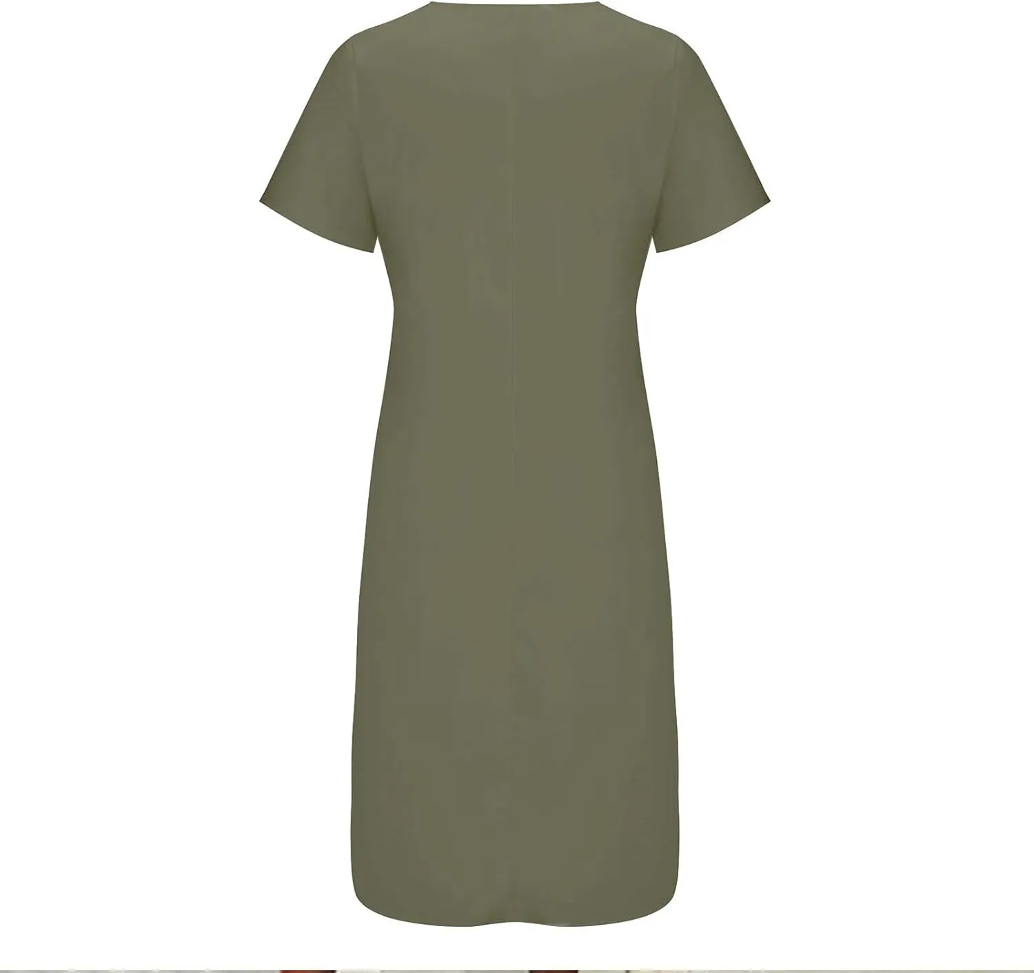 Dresses for Women 2025 Summer Trendy Lace Patchwork Round Neck Short Sleeve Shift Midi Dress with Pocket