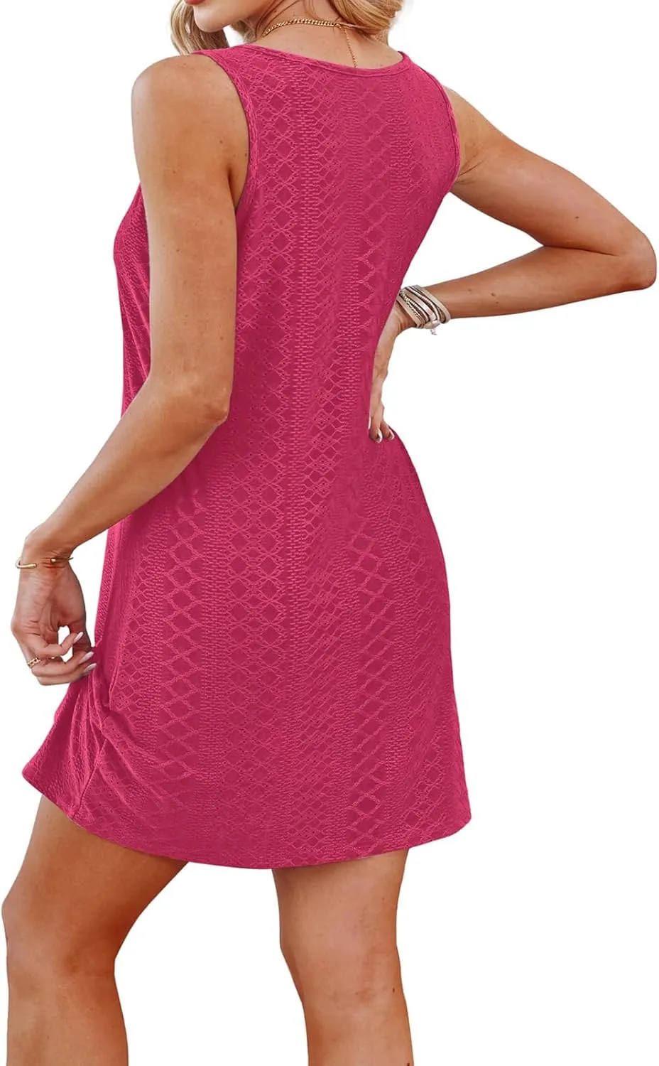 Dresses for Women Summer Beach Vacation Sleeve Mini Dress Casual Hollow Lightweight Loose Fit Dresses Sundress 2025