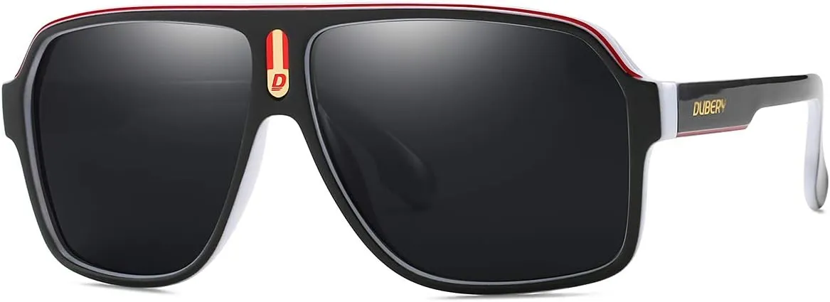 DUBERY Mens Oversized Aviator Sunglasses Classic Large Polarized Lens Shades D103