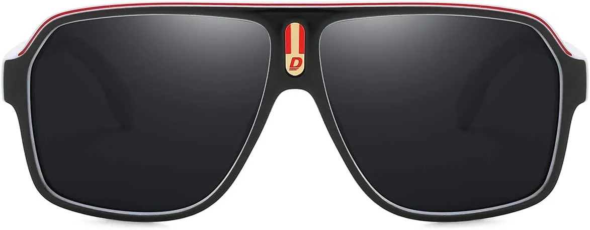 DUBERY Mens Oversized Aviator Sunglasses Classic Large Polarized Lens Shades D103
