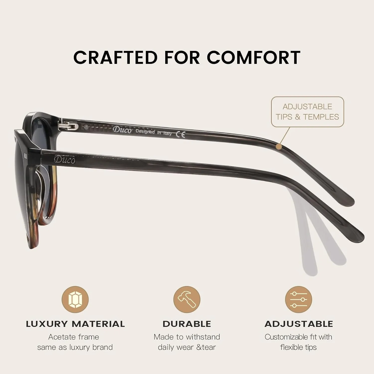 DUCO Polarized Sunglasses for Women Retro Round Women's Sunglasses Classic Vintage UV400 Shades DC1230