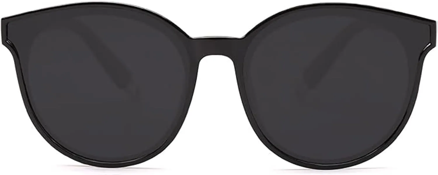 DUPER Cat Eye Sunglasses for Womens- Black Sunglasses Woman, Trendy Sunglasses Men Round Frame, Mob Wife Black Glasses Vintage Glasses, 90s Sunglasses for Womens, Retro Sunglasses