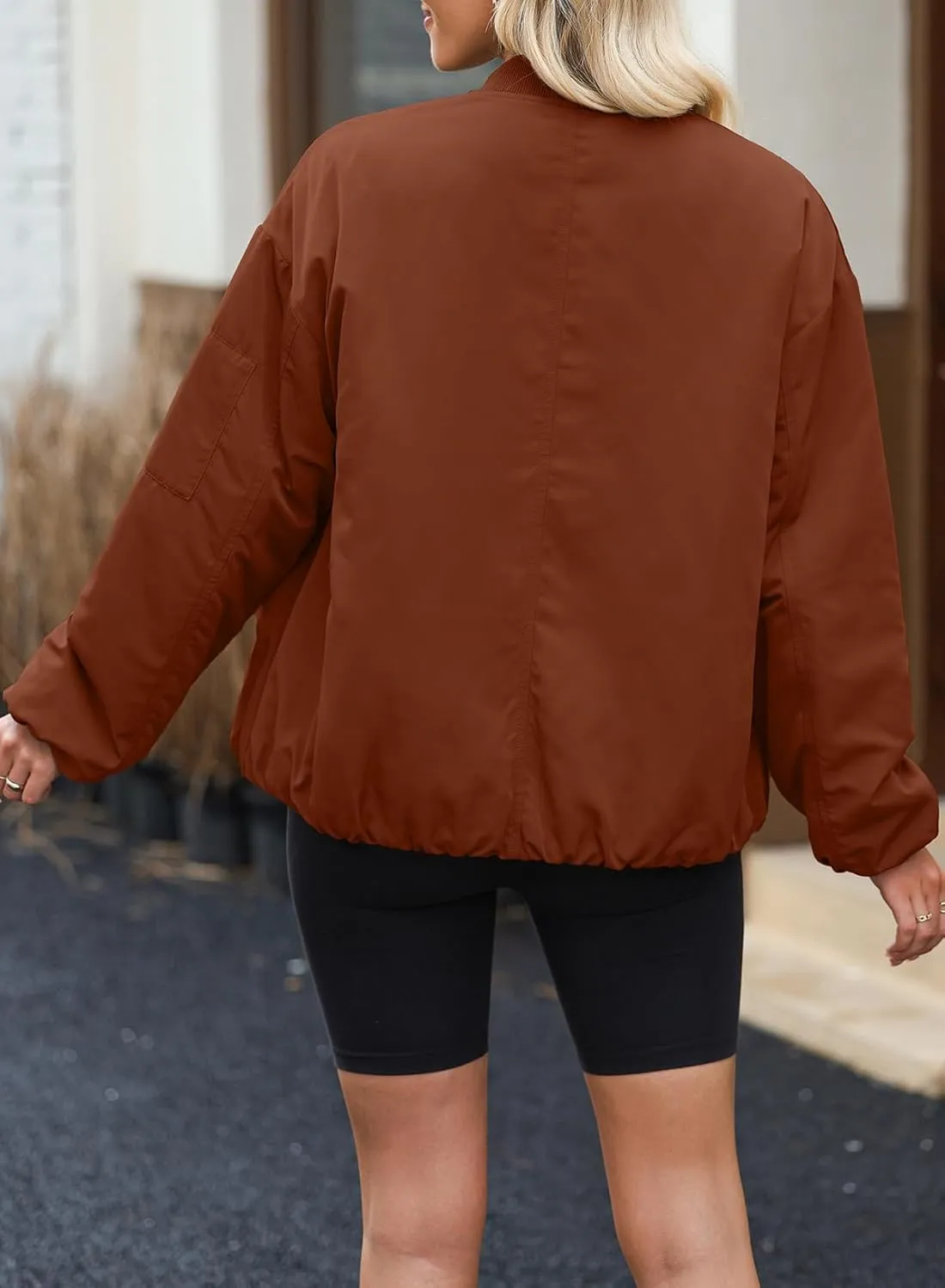 EVALESS Puffer Jackets for Women Zip Up Oversized Bomber Jackets Winter Outfits for Women Dressy Causal