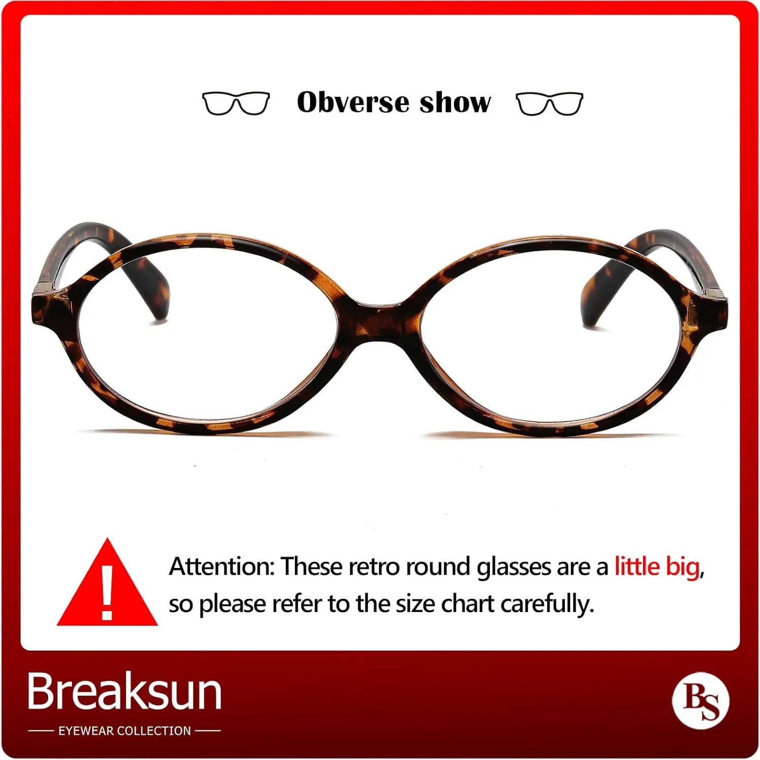 Fashion Oval Glasses for Women Men Retro Round Tortoise Frame Blue Light Glasses Nerd Eyeglasses