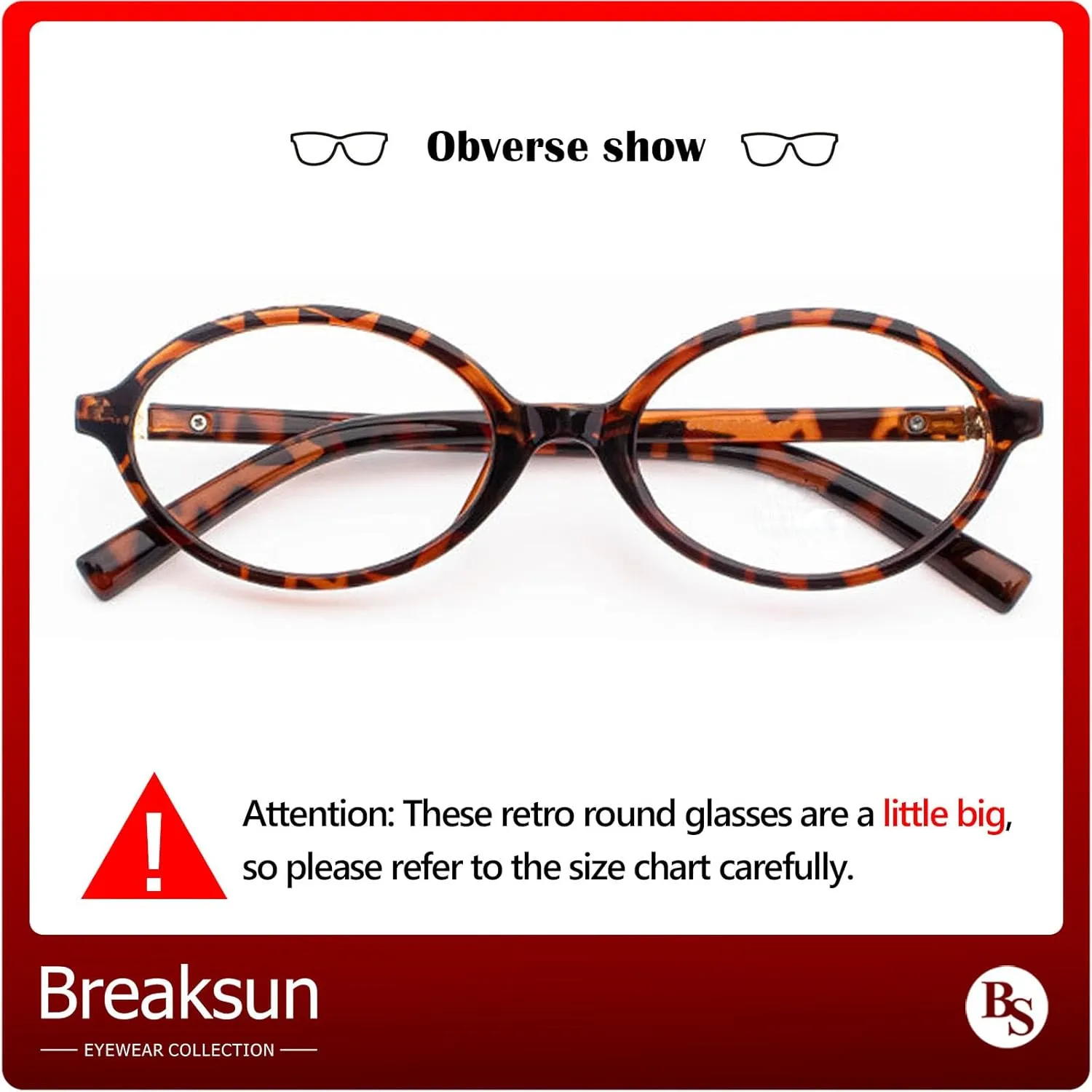 Fashion Oval Glasses for Women Men Retro Round Tortoise Frame Blue Light Glasses Nerd Eyeglasses