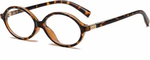 Fashion Oval Glasses for Women Men Retro Round Tortoise Frame Blue Light Glasses Nerd Eyeglasses