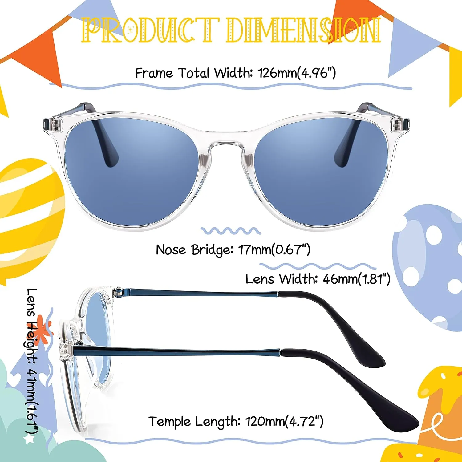 FEISEDY Kids Round Polarized Sunglasses for Girls Boys Classic Retro UV400 Protection Toddler Sun Glasses Age 3-12 B9070