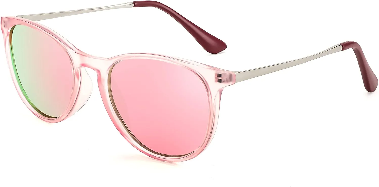 FEISEDY Kids Round Polarized Sunglasses for Girls Boys Classic Retro UV400 Protection Toddler Sun Glasses Age 3-12 B9070