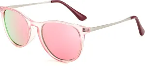 FEISEDY Kids Round Polarized Sunglasses for Girls Boys Classic Retro UV400 Protection Toddler Sun Glasses Age 3-12 B9070