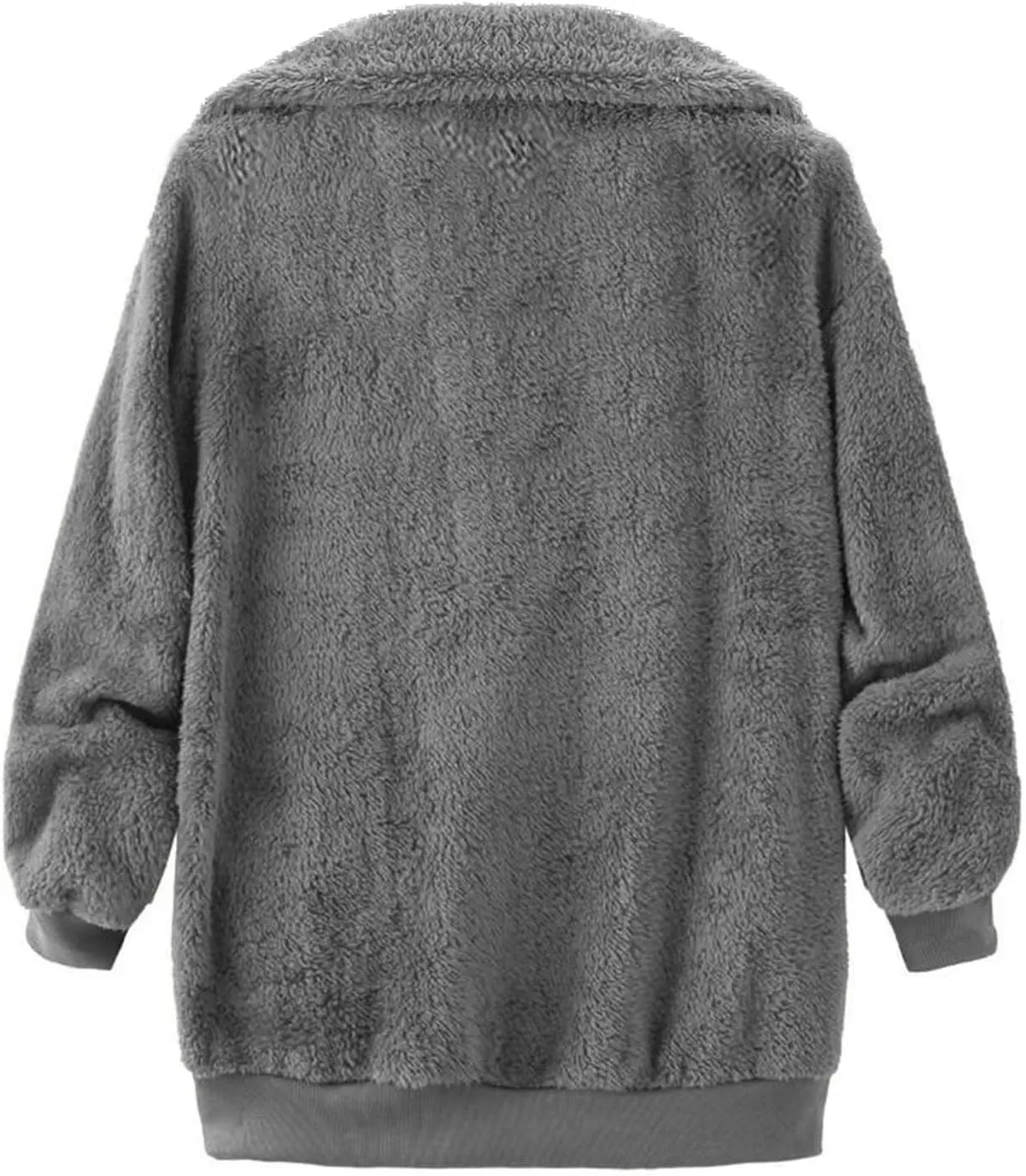Fleece Jacket for Women Winter Warm Zip Up Stand Collar Coat Fluffy Sherpa Outerwear with Pockets