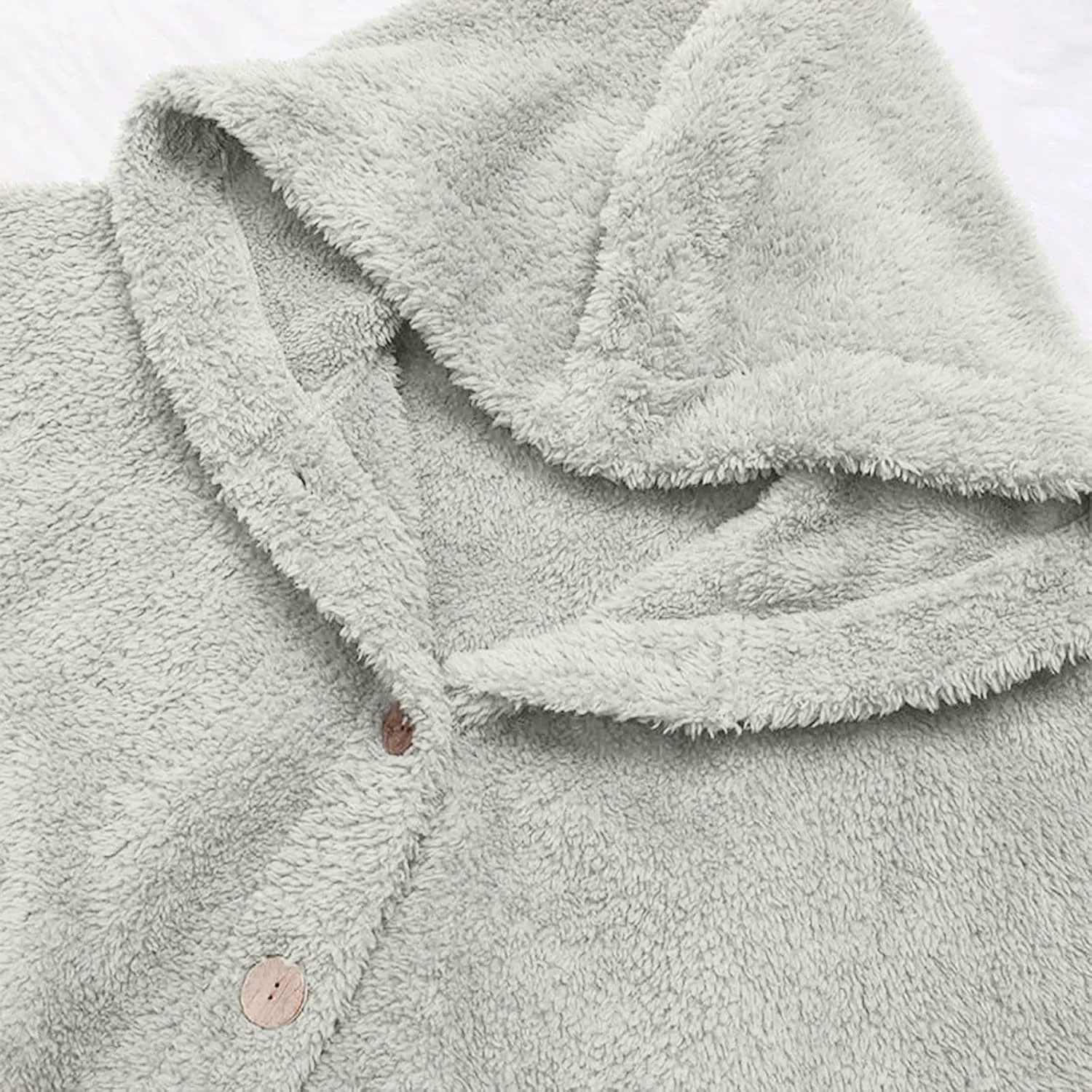 Fleece Jacket Women Button Down Sherpa Jacket Fuzzy Warm Jacket Long Sleeve Hooded Coat Winter Coats for Women