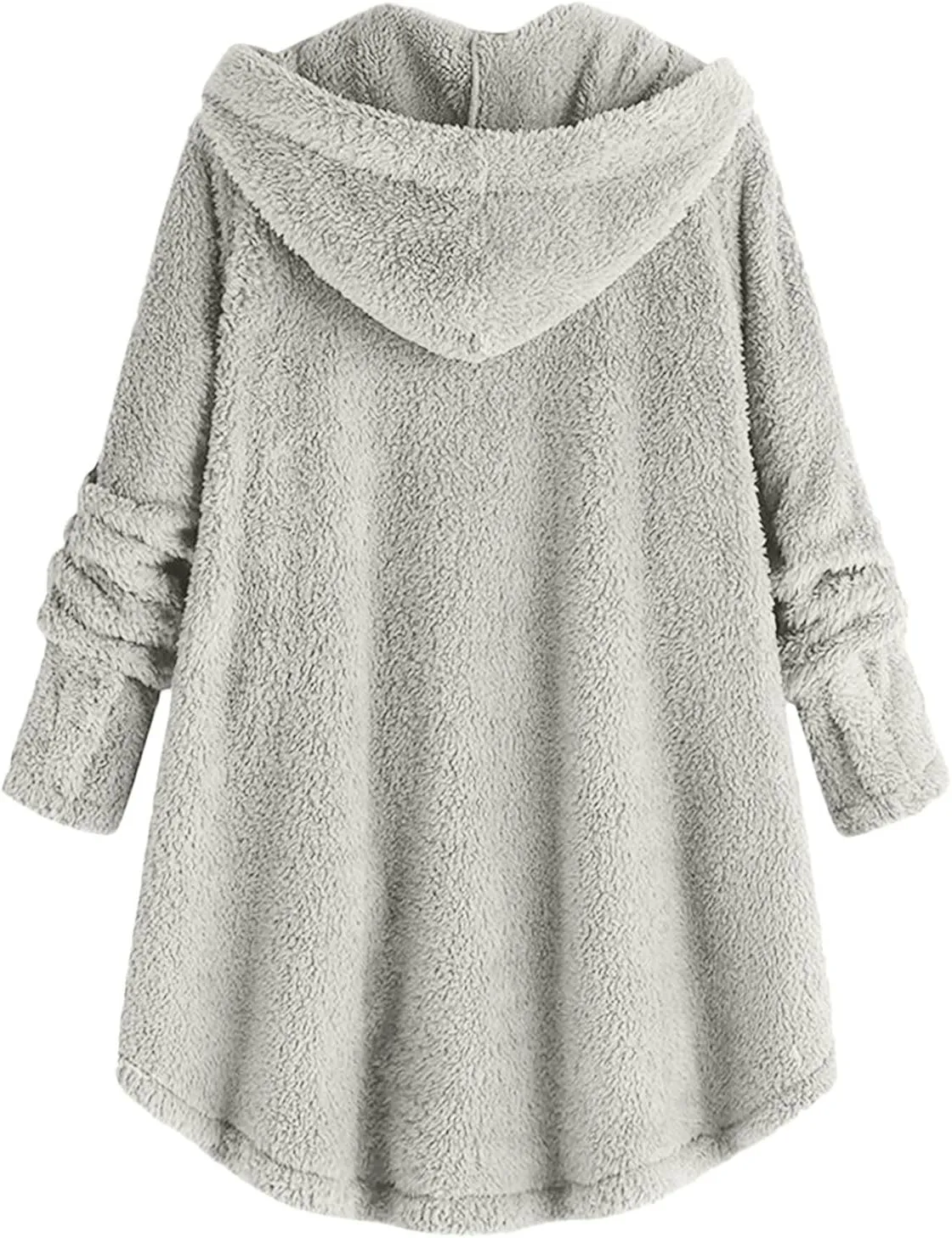 Fleece Jacket Women Button Down Sherpa Jacket Fuzzy Warm Jacket Long Sleeve Hooded Coat Winter Coats for Women