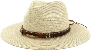 Floppy Straw Sun Hat Foldable Packable Wide Brim Summer Beach Hat Crochet Bucket Hat for Women Western Hats