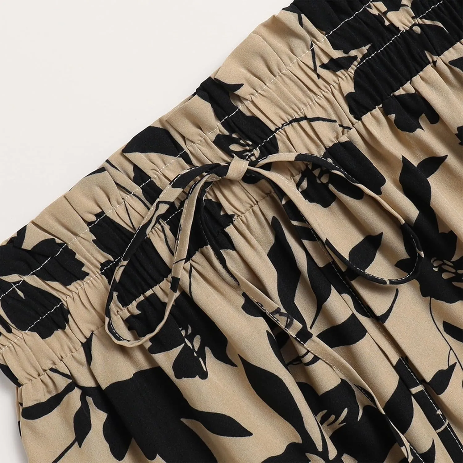 Floral Maxi Skirts for Women 2025 Summer Comfy Tiered Elastic High Waisted Skorts Vacation Flowy Swing Long Dress