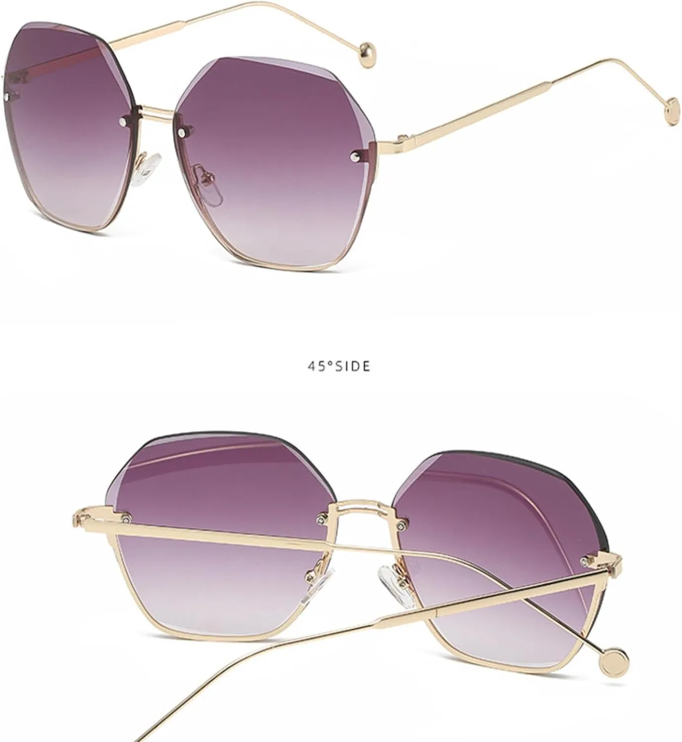 Frameless Polygonal Sunglasses Retro Classic Luxury Driving Travels Sunglasses Uv400