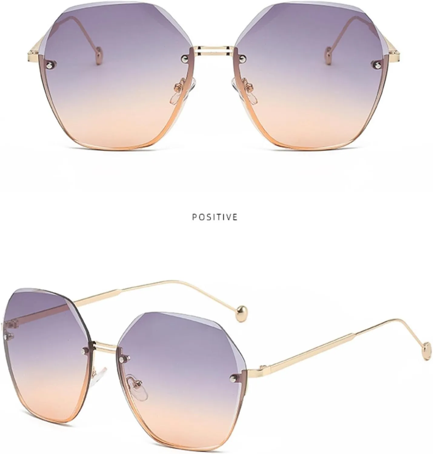 Frameless Polygonal Sunglasses Retro Classic Luxury Driving Travels Sunglasses Uv400