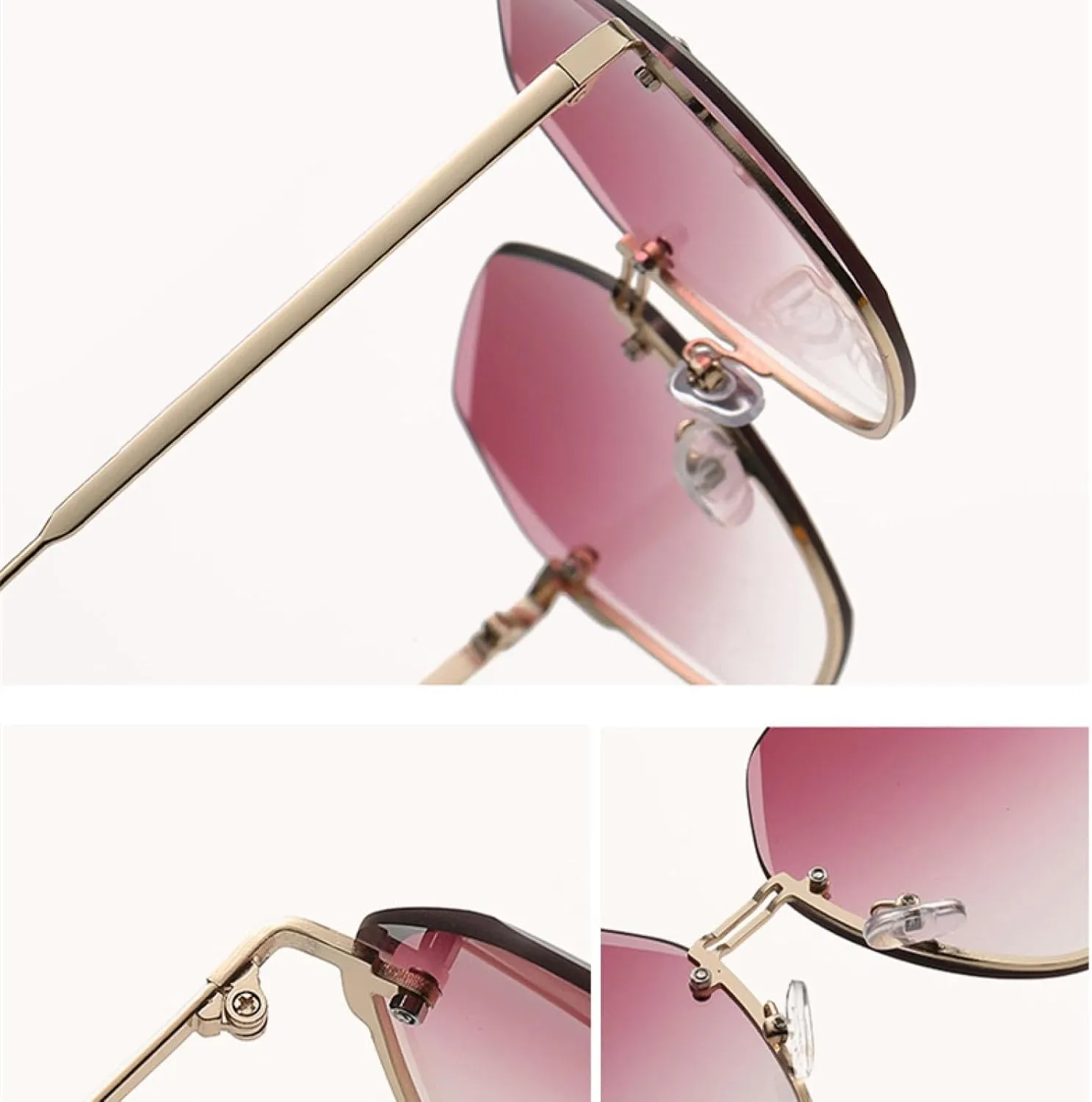 Frameless Polygonal Sunglasses Retro Classic Luxury Driving Travels Sunglasses Uv400