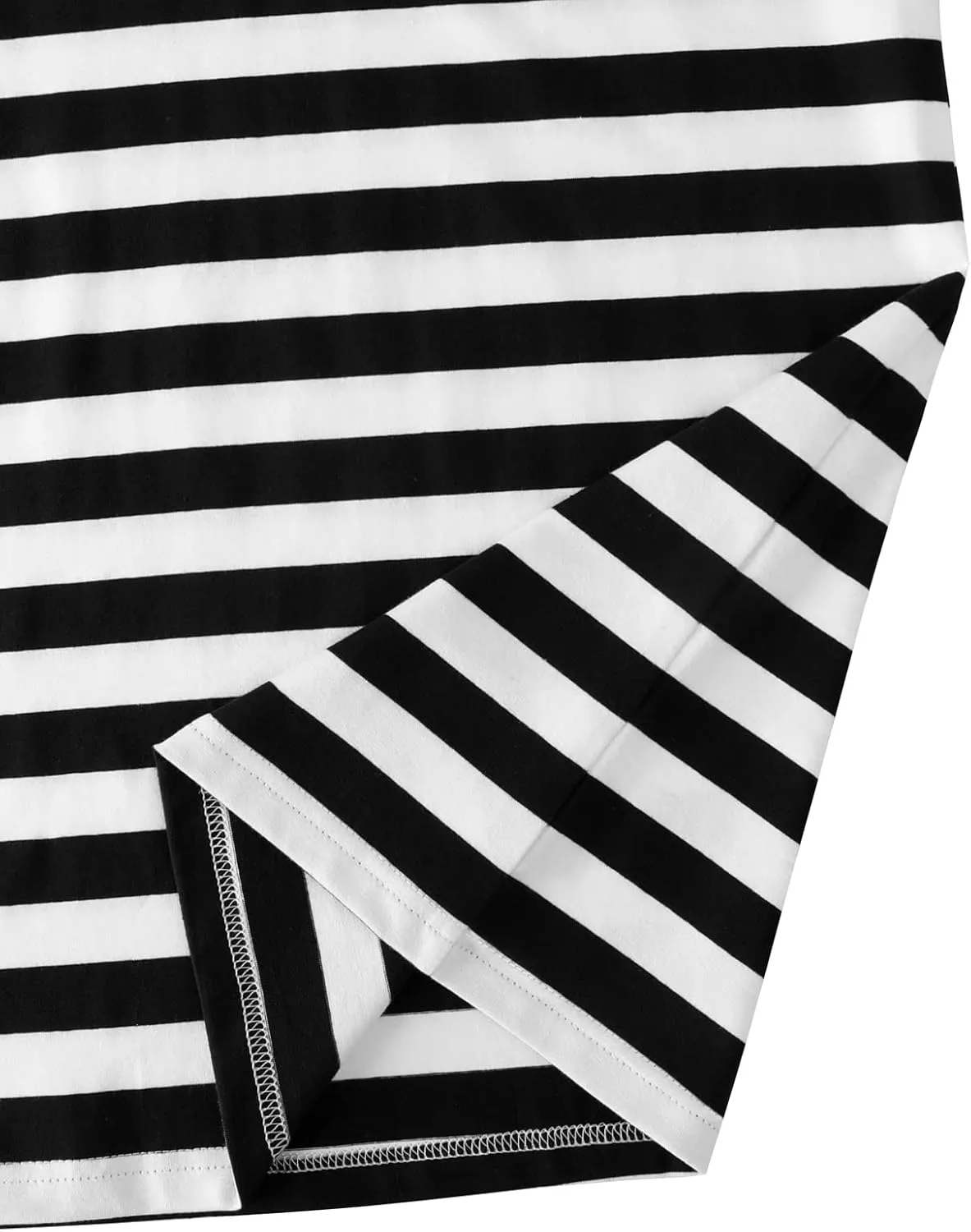 Funny World Men's Casual Cotton Striped T-Shirts Short Sleeve Crewneck Basic Tee