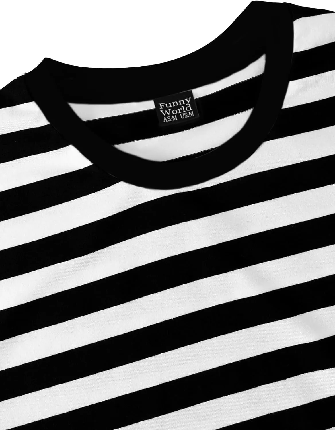 Funny World Men's Casual Cotton Striped T-Shirts Short Sleeve Crewneck Basic Tee