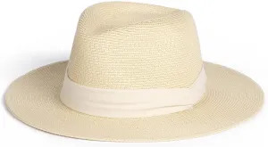 FURTALK Womens Mens Wide Brim Straw Panama Hat Fedora Summer Beach Sun Hat UPF Straw Hat for Women