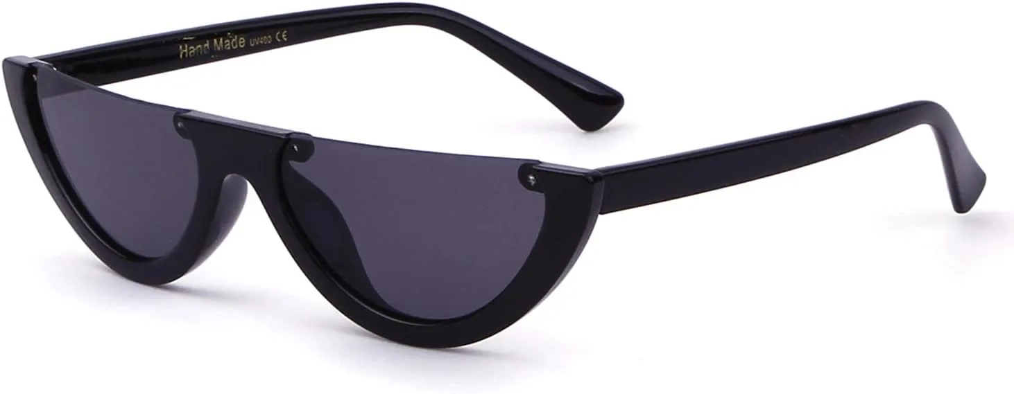 GIFIORE Retro Cat Eye Sunglasses for Women Vintage Half Round Frame Cateye Sun Glasses