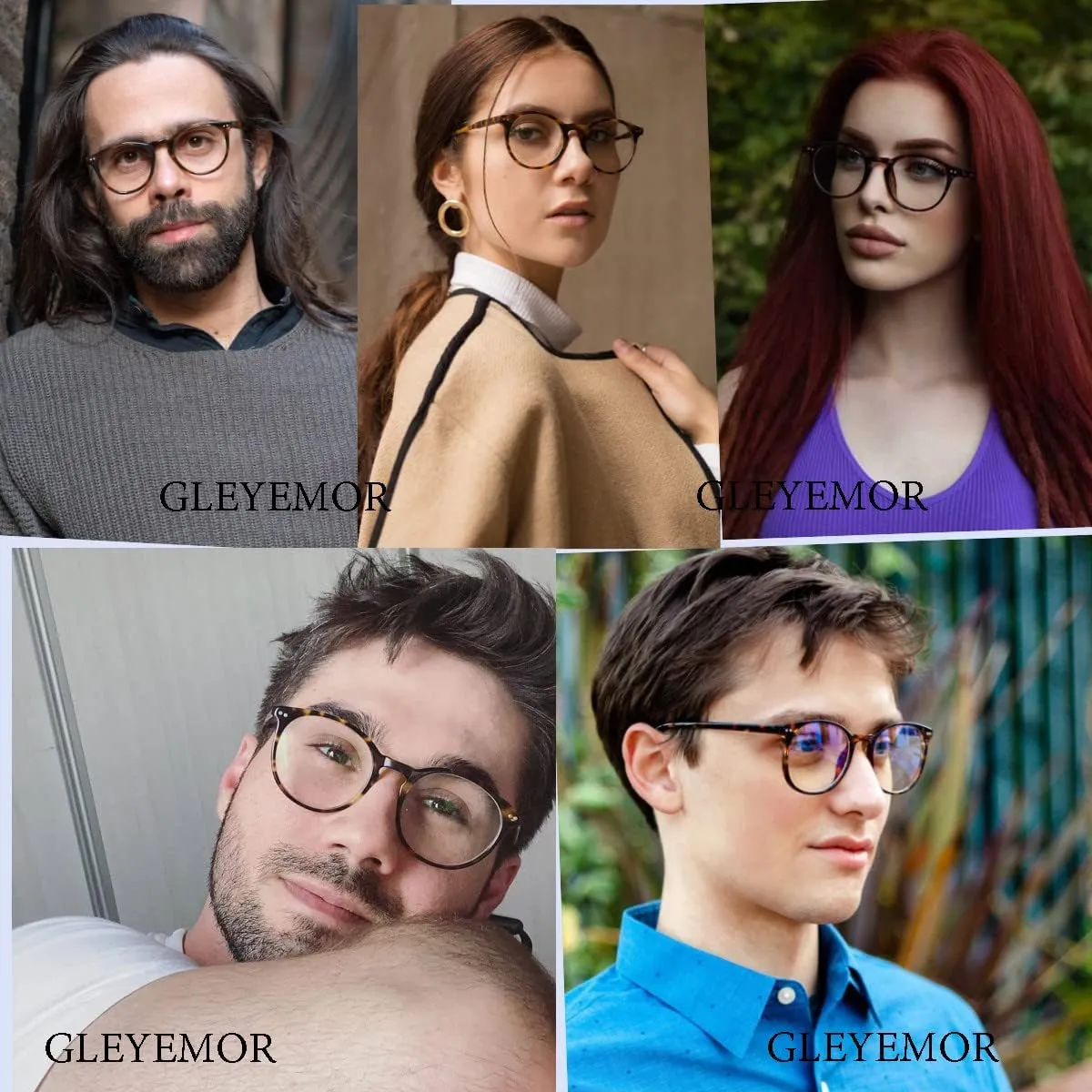 Gleyemor Blue Light Glasses for Men Women, Vintage Round Frame Computer Eyeglasses