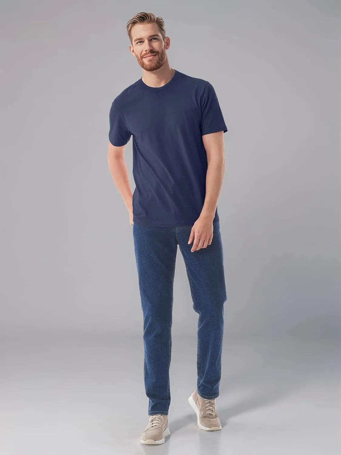 HOTake Mens T-Shirt Short Sleeve Crew Neck 1-3 Pack Soft Fitted Tees S-4XL Fresh Classic Tshirts Basic Tee Shirt