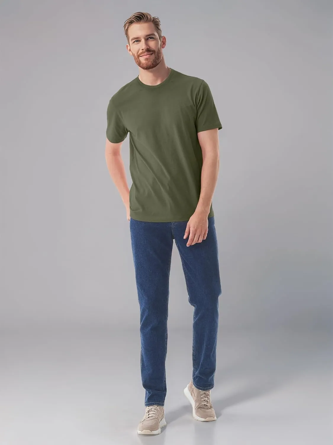 HOTake Mens T-Shirt Short Sleeve Crew Neck 1-3 Pack Soft Fitted Tees S-4XL Fresh Classic Tshirts Basic Tee Shirt