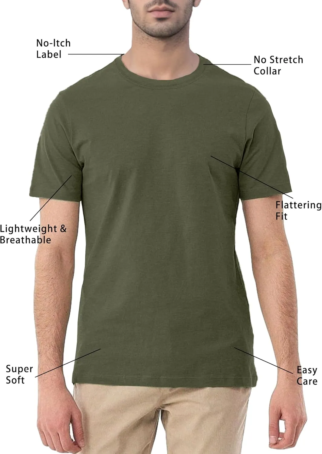 HOTake Mens T-Shirt Short Sleeve Crew Neck 1-3 Pack Soft Fitted Tees S-4XL Fresh Classic Tshirts Basic Tee Shirt