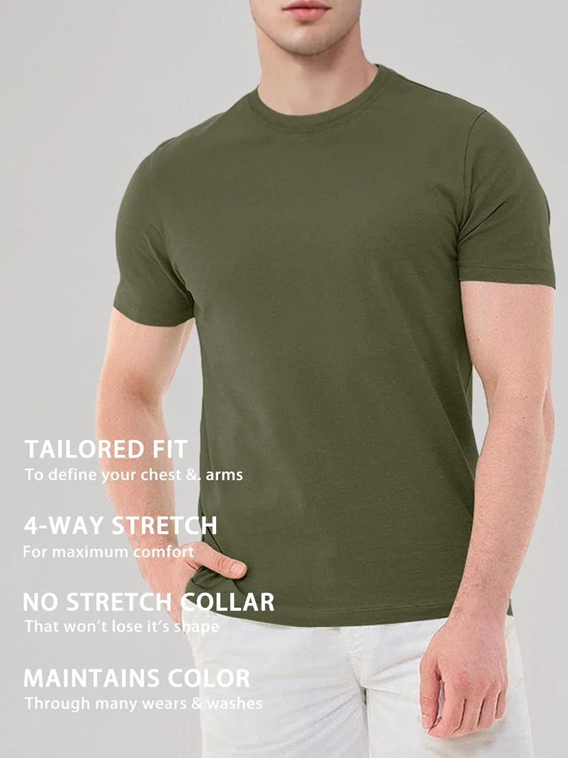 HOTake Mens T-Shirt Short Sleeve Crew Neck 1-3 Pack Soft Fitted Tees S-4XL Fresh Classic Tshirts Basic Tee Shirt