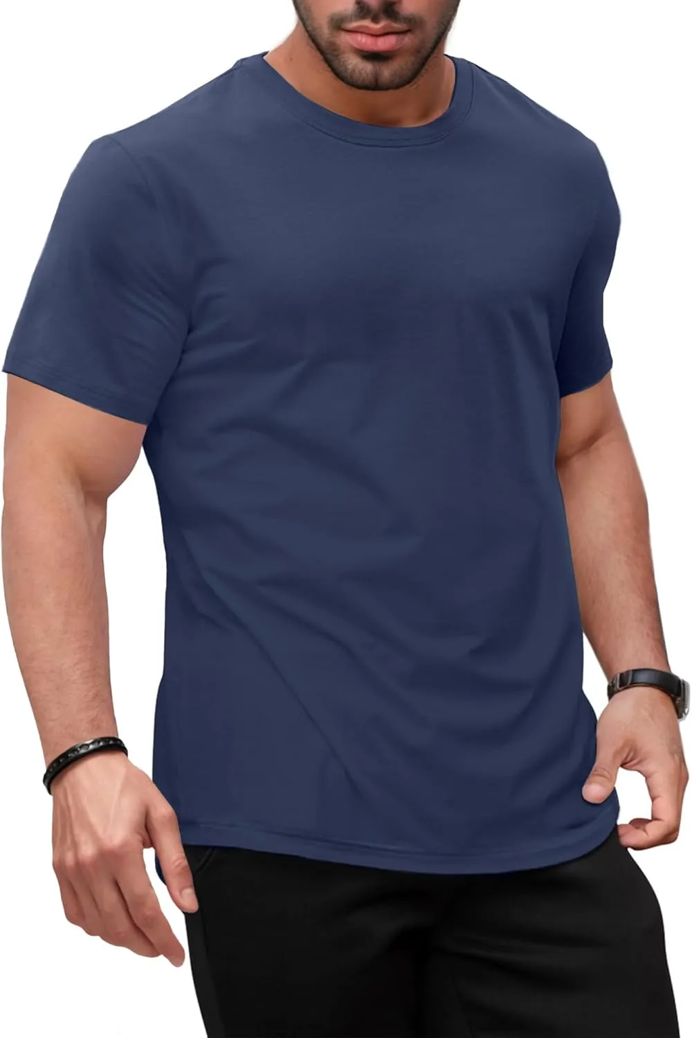 HOTake Mens T-Shirt Short Sleeve Crew Neck 1-3 Pack Soft Fitted Tees S-4XL Fresh Classic Tshirts Basic Tee Shirt