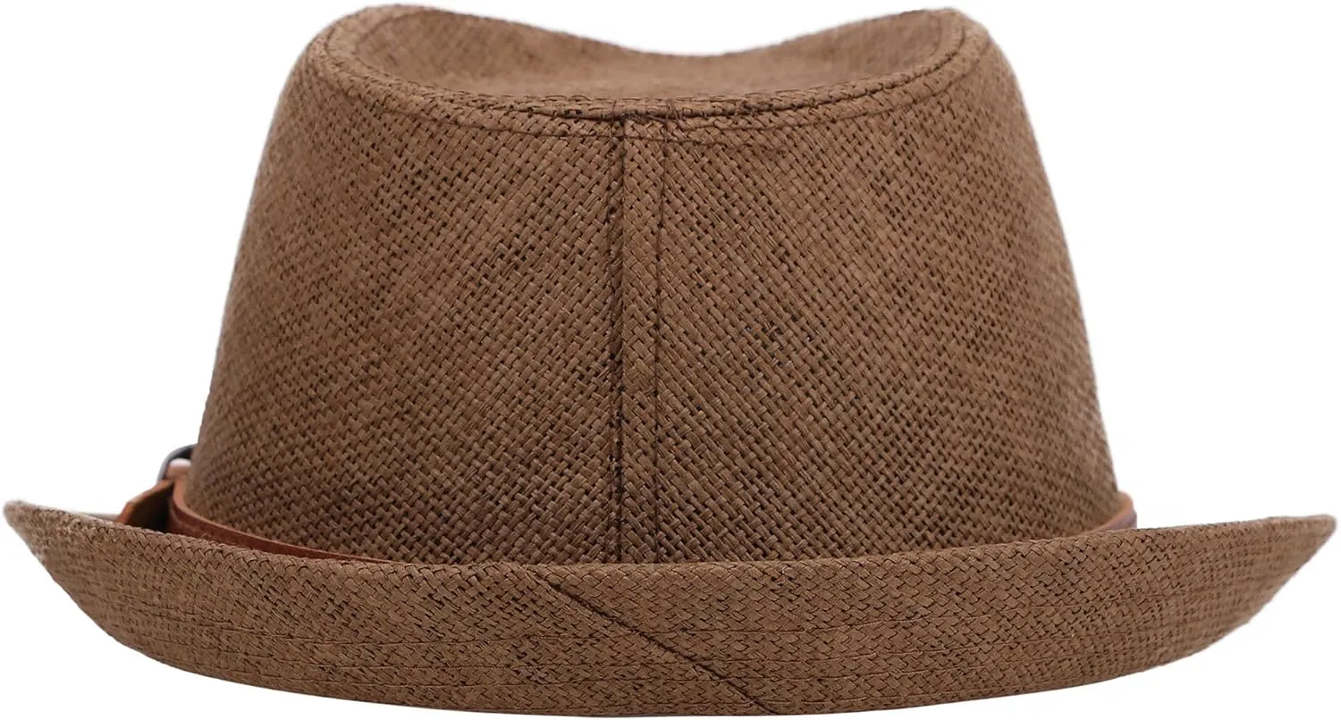 Jasmine Men/Women's Classic Short Brim Miami Beach Panama Fedora Straw Hat