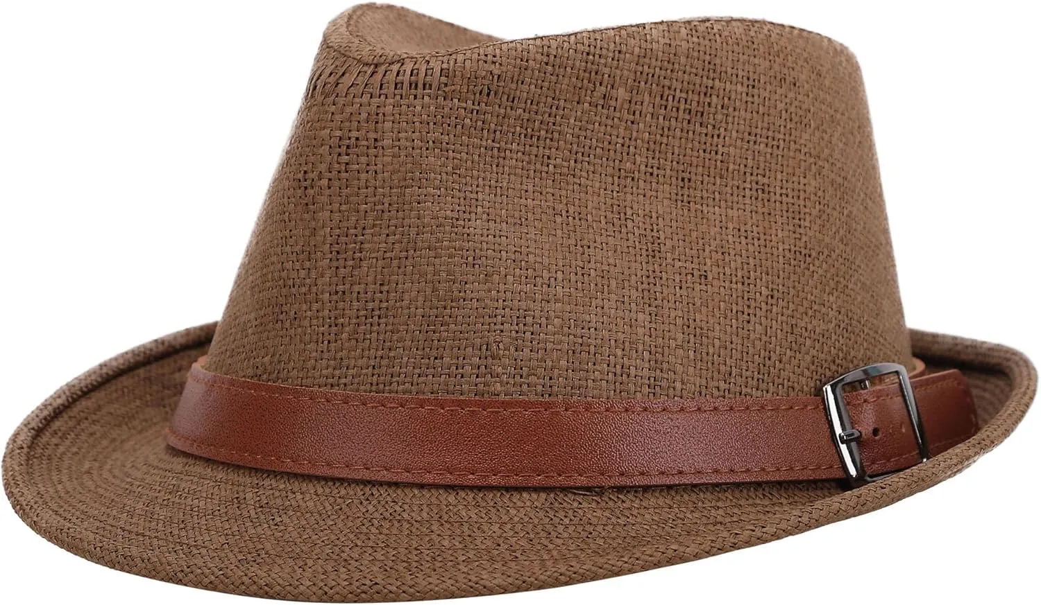 Jasmine Men/Women's Classic Short Brim Miami Beach Panama Fedora Straw Hat