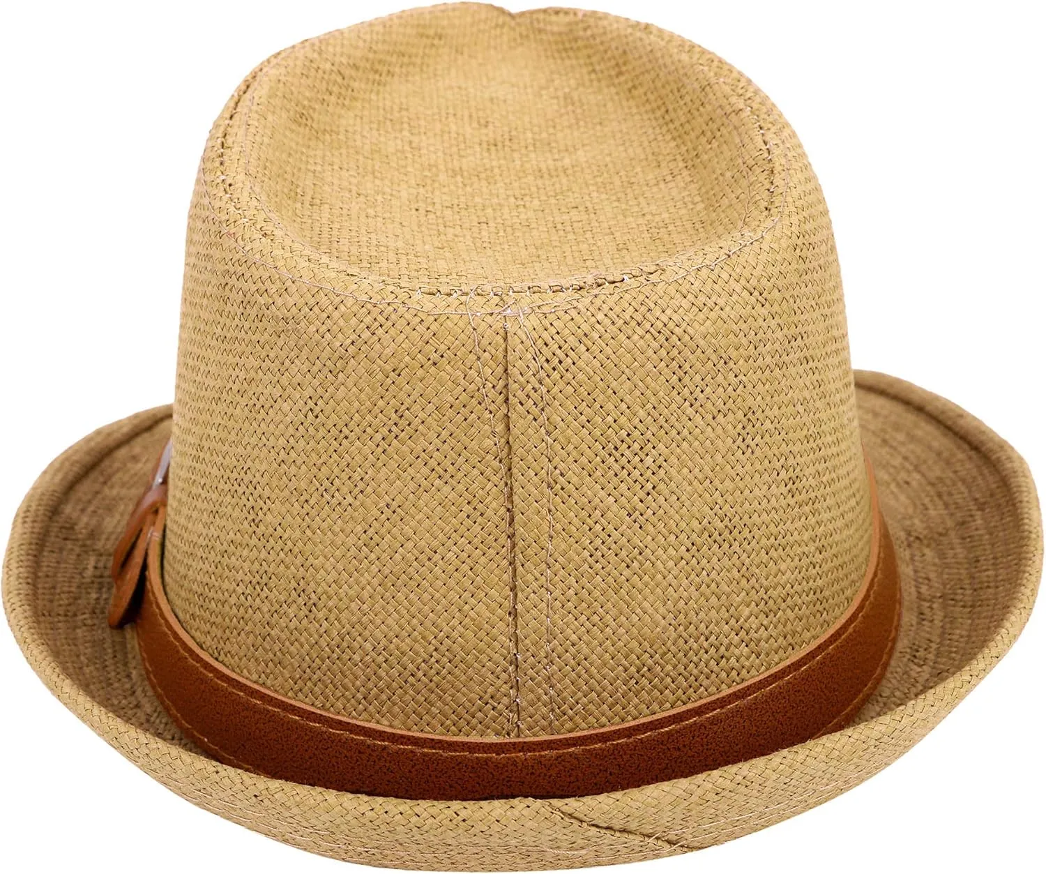 Jasmine Men/Women's Classic Short Brim Miami Beach Panama Fedora Straw Hat