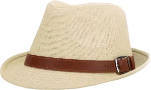Jasmine Men/Women's Classic Short Brim Miami Beach Panama Fedora Straw Hat