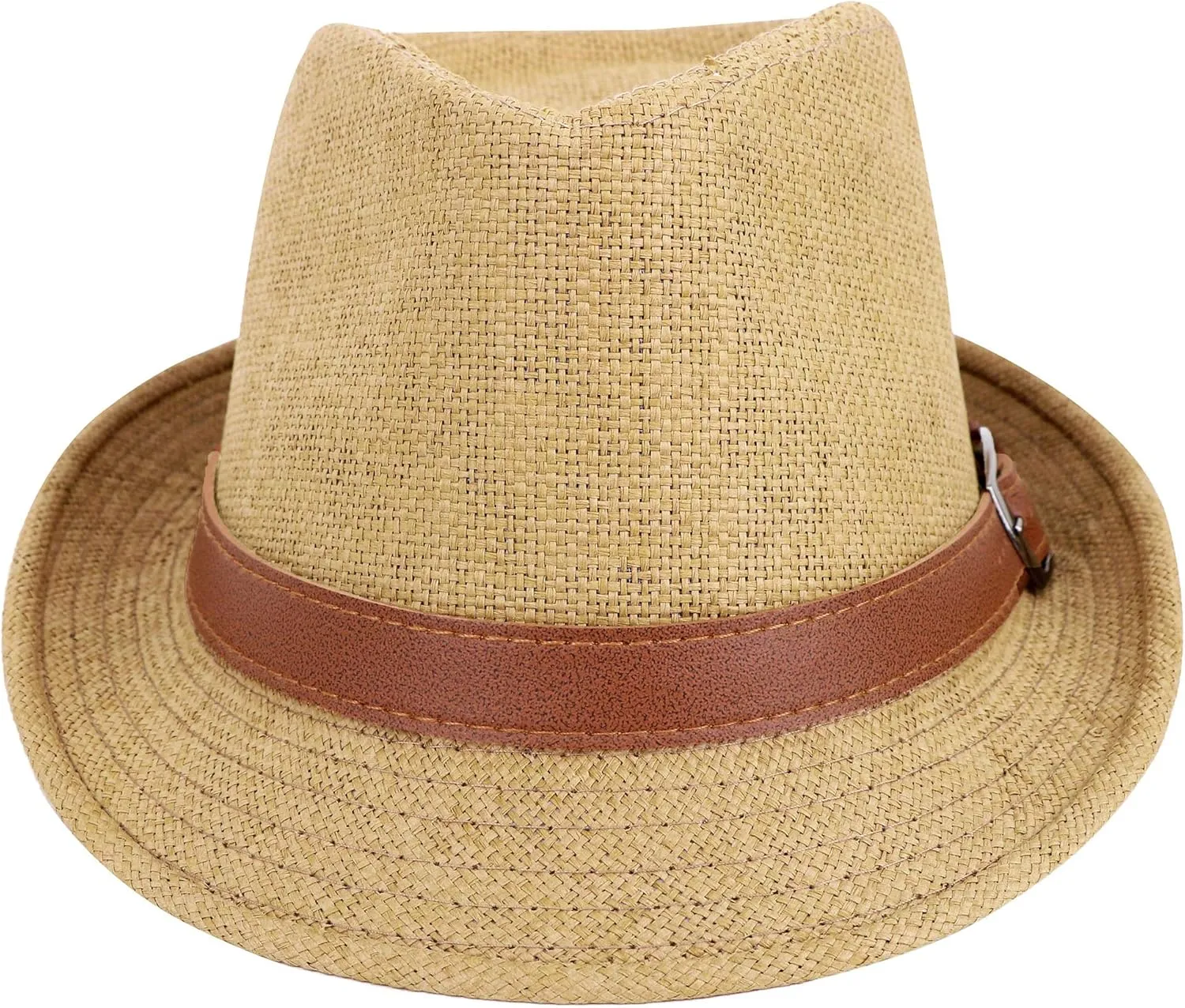 Jasmine Men/Women's Classic Short Brim Miami Beach Panama Fedora Straw Hat