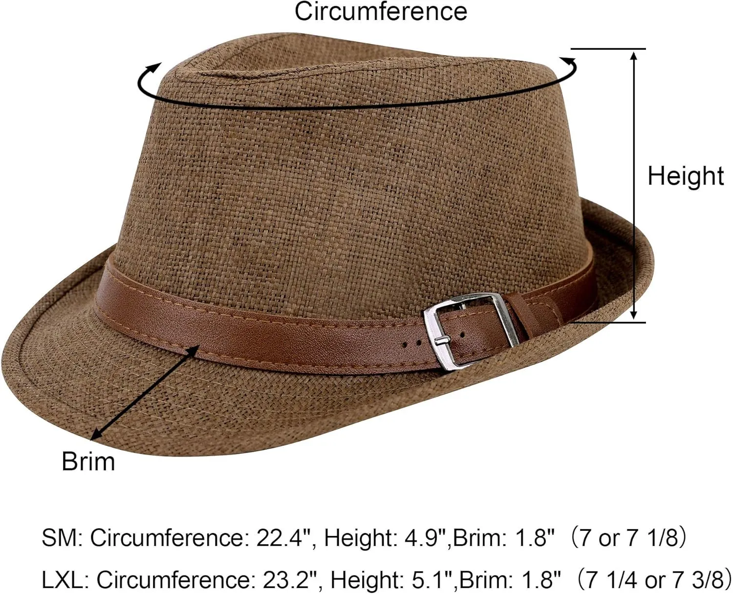 Jasmine Men/Women's Classic Short Brim Miami Beach Panama Fedora Straw Hat