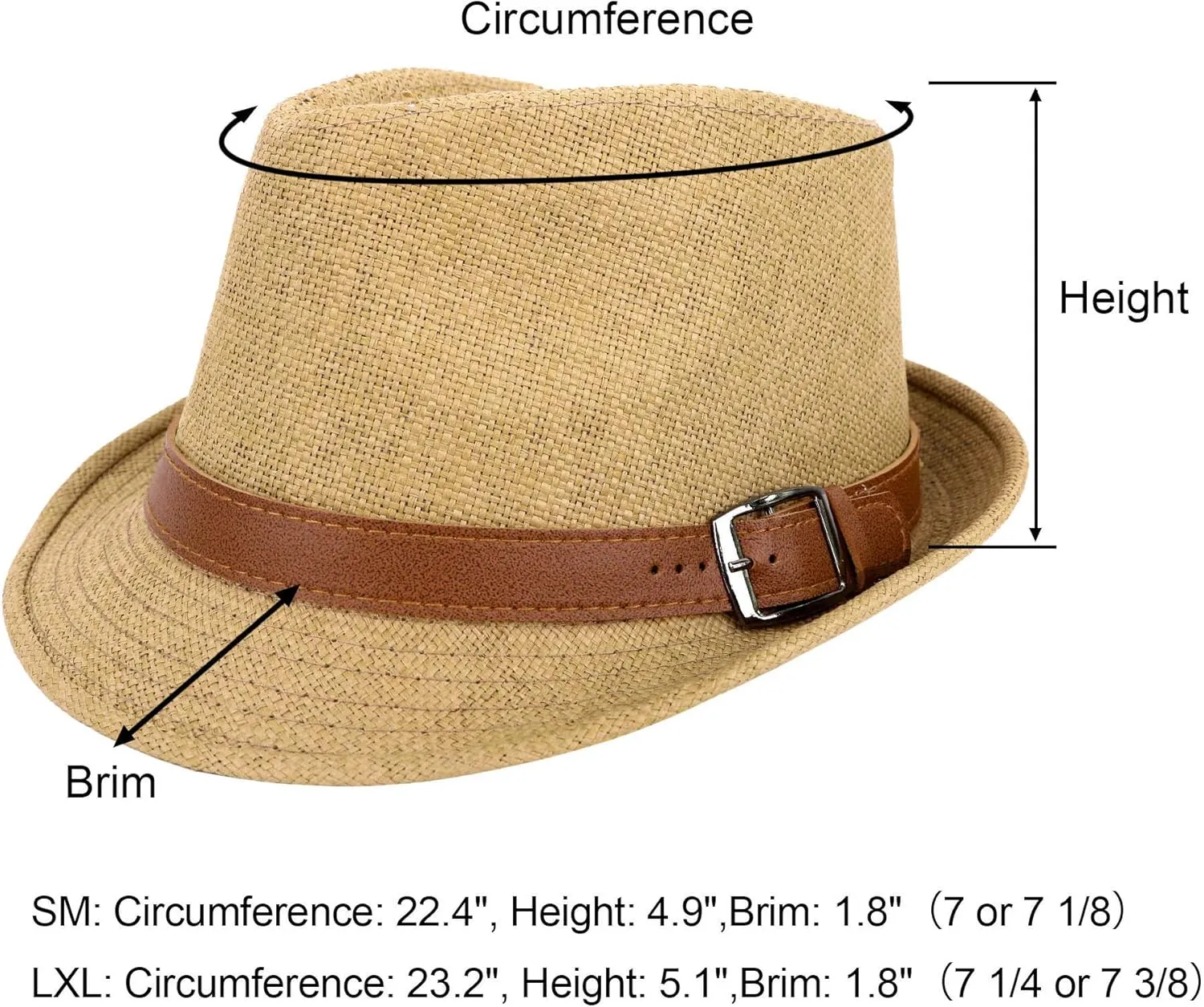 Jasmine Men/Women's Classic Short Brim Miami Beach Panama Fedora Straw Hat