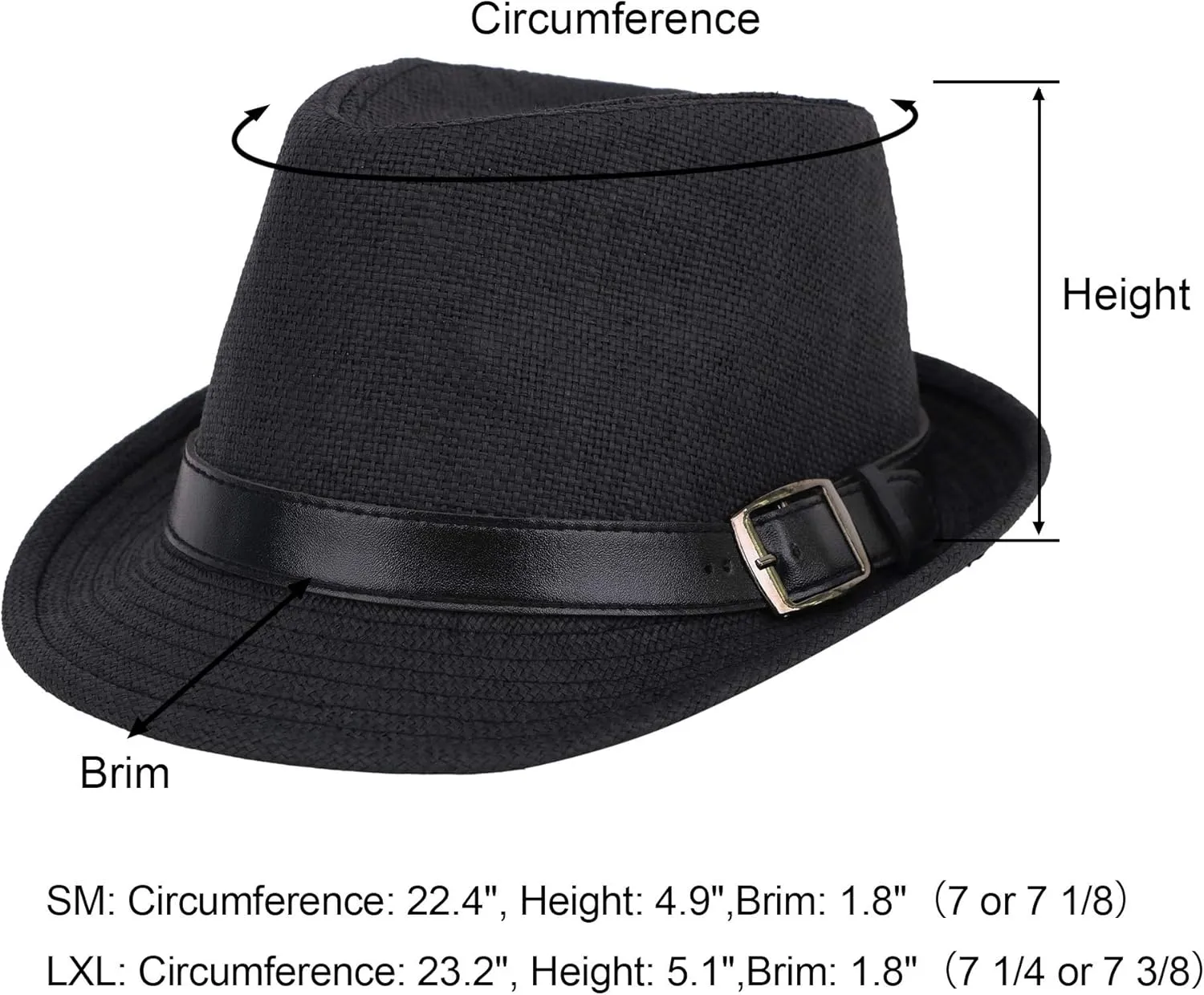 Jasmine Men/Women's Classic Short Brim Miami Beach Panama Fedora Straw Hat