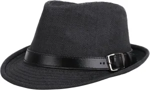 Jasmine Men/Women's Classic Short Brim Miami Beach Panama Fedora Straw Hat