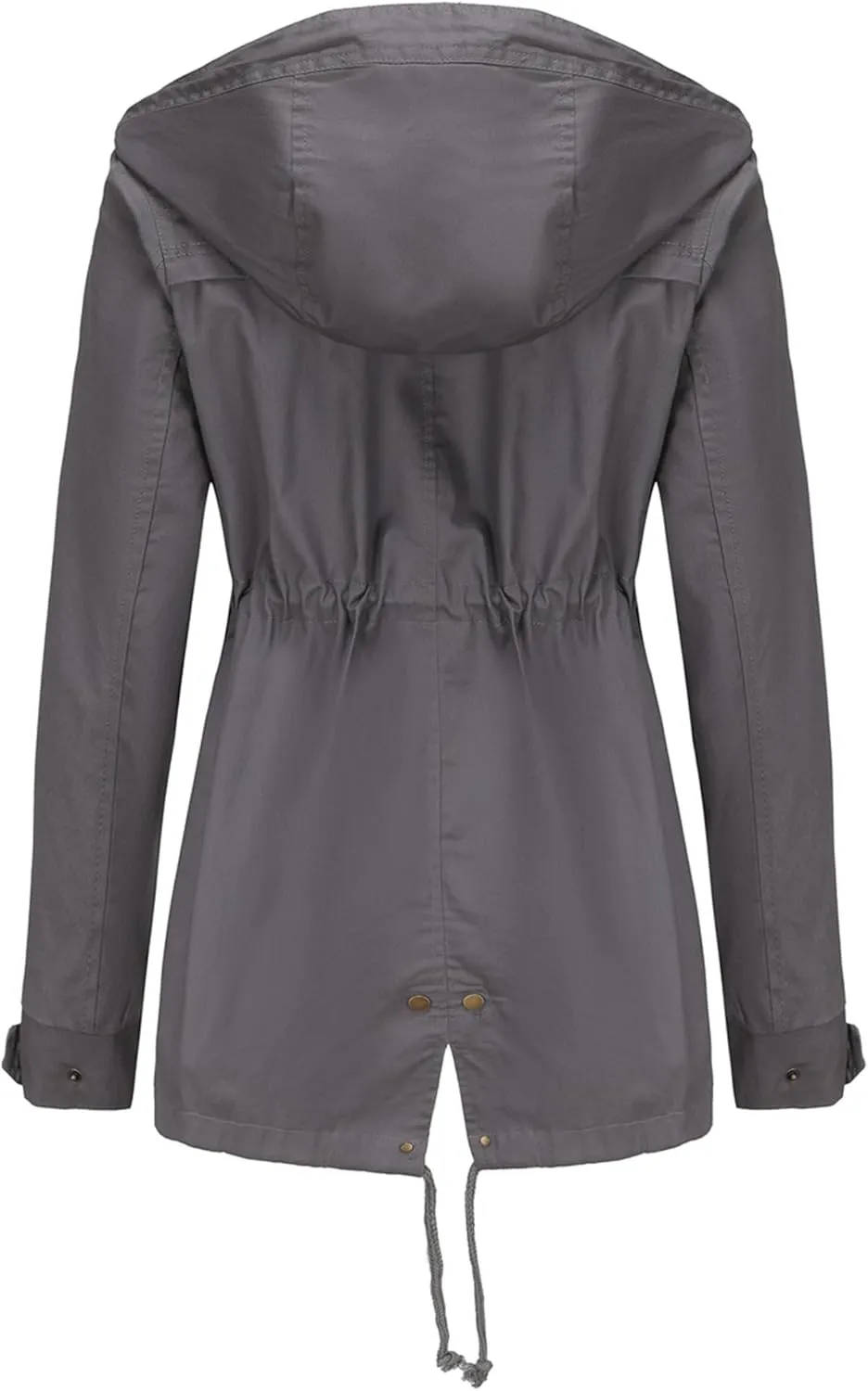 JEsilunmaMY Women's Lightweight Military Anorak Jackets Safari Hoodie Utility Drawstring Coat Windproof Windbreaker Raincoats