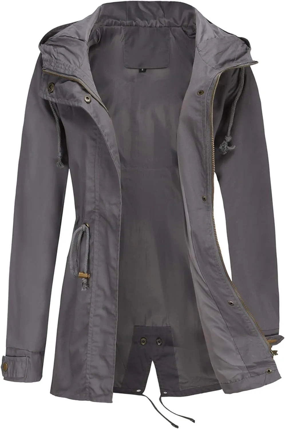 JEsilunmaMY Women's Lightweight Military Anorak Jackets Safari Hoodie Utility Drawstring Coat Windproof Windbreaker Raincoats