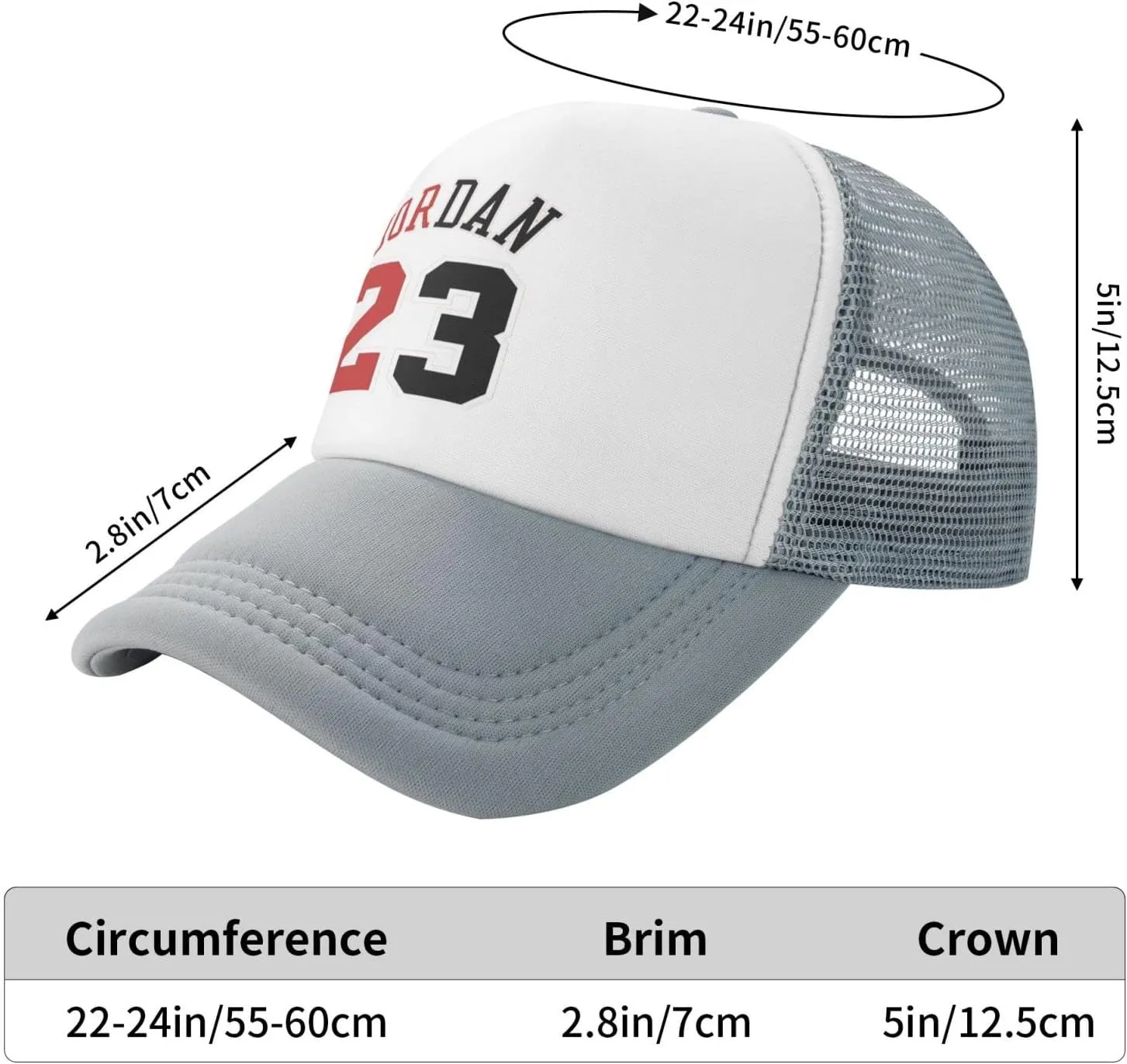 Jordan 23 Mesh Basketball Cap - Unisex Adjustable Sports & Hip Hop Hat